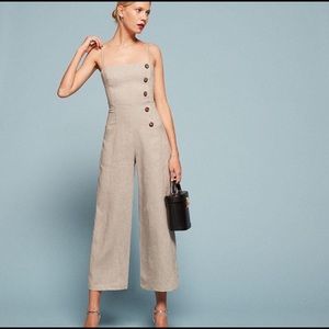 NWT Reformation Tortuga Jumpsuit, oatmeal, size 6P